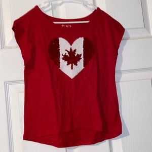 Canada day flip sequin tee